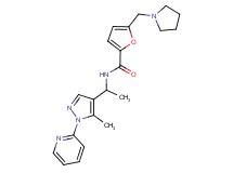 N-[1-(5-methyl-1-pyridin-2-yl-1H-pyrazol-4-yl)ethyl]-5-(pyrrolidin-1-ylmethyl)-2-furamide