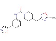 4-[(5-methyl-1,2,4-oxadiazol-3-yl)methyl]-N-[3-(1,3-oxazol-5-yl)phenyl]piperidine-1-carboxamide