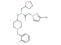 N-{[1-(2-fluorobenzyl)-4-piperidinyl]methyl}-2-(3-methyl-1H-pyrazol-1-yl)-N-(tetrahydro-2-furanylmethyl)acetamide