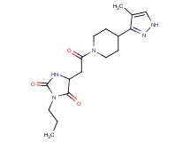 5-{2-[4-(4-methyl-1H-pyrazol-3-yl)piperidin-1-yl]-2-oxoethyl}-3-propylimidazolidine-2,4-dione
