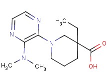 1-[3-(dimethylamino)-2-pyrazinyl]-3-ethyl-3-piperidinecarboxylic acid
