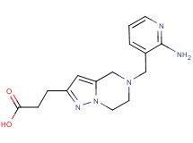 3-{5-[(2-amino-3-pyridinyl)methyl]-4,5,6,7-tetrahydropyrazolo[1,5-a]pyrazin-2-yl}propanoic acid
