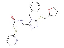 N-({4-benzyl-5-[(tetrahydro-2-furanylmethyl)thio]-4H-1,2,4-triazol-3-yl}methyl)-2-(2-pyridinylthio)acetamide