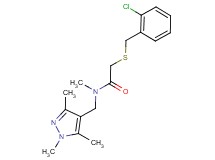 2-[(2-chlorobenzyl)thio]-N-methyl-N-[(1,3,5-trimethyl-1H-pyrazol-4-yl)methyl]acetamide