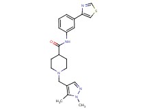 1-[(1,5-dimethyl-1H-pyrazol-4-yl)methyl]-N-[3-(1,3-thiazol-4-yl)phenyl]-4-piperidinecarboxamide