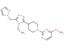 2-{4-[4-ethyl-5-(1H-pyrazol-1-ylmethyl)-4H-1,2,4-triazol-3-yl]piperidin-1-yl}-4-methoxypyrimidine