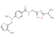 N-[(5-isopropyl-1,2,4-oxadiazol-3-yl)methyl]-6-{methyl[(3-methyl-2-thienyl)methyl]amino}nicotinamide