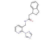 2-(2,3-dihydro-1H-inden-1-yl)-N-{[2-(1H-1,2,4-triazol-1-yl)pyridin-3-yl]methyl}acetamide