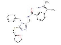 N-({4-benzyl-5-[(tetrahydro-2-furanylmethyl)thio]-4H-1,2,4-triazol-3-yl}methyl)-2,3-dimethyl-1H-indole-7-carboxamide