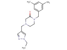 1-(3,5-dimethylbenzyl)-4-[(1-ethyl-1H-pyrazol-4-yl)methyl]-2-piperazinone