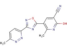2-hydroxy-6-methyl-5-[3-(6-methyl-3-pyridazinyl)-1,2,4-oxadiazol-5-yl]nicotinonitrile