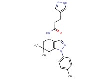 N-[6,6-dimethyl-1-(4-methylphenyl)-4,5,6,7-tetrahydro-1H-indazol-4-yl]-3-(1H-pyrazol-4-yl)propanamide
