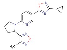 5-(3-cyclopropyl-1,2,4-oxadiazol-5-yl)-2-[2-(4-methyl-1,2,5-oxadiazol-3-yl)-1-pyrrolidinyl]pyridine