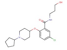 5-chloro-2-[(1-cyclopentylpiperidin-4-yl)oxy]-N-(3-hydroxypropyl)benzamide