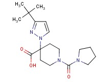 4-(3-tert-butyl-1H-pyrazol-1-yl)-1-(pyrrolidin-1-ylcarbonyl)piperidine-4-carboxylic acid