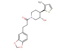 (3S*,4R*)-1-[3-(1,3-benzodioxol-5-yl)propanoyl]-4-(3-methyl-2-thienyl)piperidin-3-ol