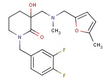 1-(3,4-difluorobenzyl)-3-hydroxy-3-({methyl[(5-methyl-2-furyl)methyl]amino}methyl)-2-piperidinone