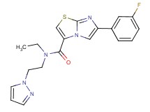 N-ethyl-6-(3-fluorophenyl)-N-[2-(1H-pyrazol-1-yl)ethyl]imidazo[2,1-b][1,3]thiazole-3-carboxamide
