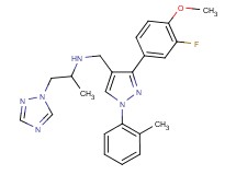 N-{[3-(3-fluoro-4-methoxyphenyl)-1-(2-methylphenyl)-1H-pyrazol-4-yl]methyl}-1-(1H-1,2,4-triazol-1-yl)-2-propanamine