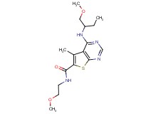 N-(2-methoxyethyl)-4-{[1-(methoxymethyl)propyl]amino}-5-methylthieno[2,3-d]pyrimidine-6-carboxamide
