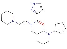 N-[(1-cyclopentylpiperidin-3-yl)methyl]-N-(2-piperidin-1-ylethyl)-1H-pyrazole-3-carboxamide