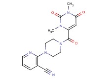 2-{4-[(1,3-dimethyl-2,6-dioxo-1,2,3,6-tetrahydro-4-pyrimidinyl)carbonyl]-1-piperazinyl}nicotinonitrile