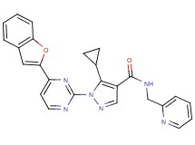 1-[4-(1-benzofuran-2-yl)-2-pyrimidinyl]-5-cyclopropyl-N-(2-pyridinylmethyl)-1H-pyrazole-4-carboxamide