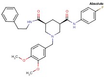 (3R,5S)-1-(3,4-dimethoxybenzyl)-N-(4-fluorophenyl)-N'-(2-phenylethyl)-3,5-piperidinedicarboxamide