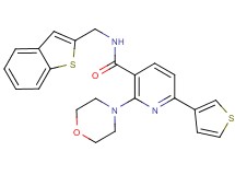 N-(1-benzothien-2-ylmethyl)-2-(4-morpholinyl)-6-(3-thienyl)nicotinamide