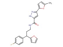 N-[3-(4-fluorophenyl)-3-(2-furyl)propyl]-3-(5-methyl-2-furyl)-1H-pyrazole-5-carboxamide