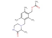 2,4,6-trimethyl-3-[(2-methyl-3-oxopiperazin-1-yl)methyl]benzyl acetate