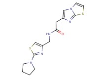 2-imidazo[2,1-b][1,3]thiazol-6-yl-N-[(2-pyrrolidin-1-yl-1,3-thiazol-4-yl)methyl]acetamide
