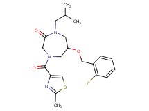 6-[(2-fluorobenzyl)oxy]-1-isobutyl-4-[(2-methyl-1,3-thiazol-4-yl)carbonyl]-1,4-diazepan-2-one