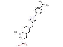 3-((3R*,4S*)-4-(dimethylamino)-1-{[1-(4-isopropylphenyl)-1H-pyrazol-4-yl]methyl}piperidin-3-yl)propanoic acid