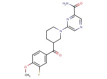 6-[3-(3-fluoro-4-methoxybenzoyl)piperidin-1-yl]pyrazine-2-carboxamide