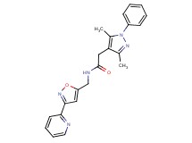 2-(3,5-dimethyl-1-phenyl-1H-pyrazol-4-yl)-N-{[3-(2-pyridinyl)-5-isoxazolyl]methyl}acetamide