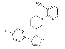 2-{3-[4-(4-fluorophenyl)-1H-pyrazol-5-yl]piperidin-1-yl}nicotinonitrile