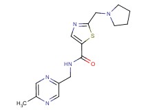 N-[(5-methylpyrazin-2-yl)methyl]-2-(pyrrolidin-1-ylmethyl)-1,3-thiazole-5-carboxamide
