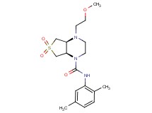 (4aS*,7aR*)-N-(2,5-dimethylphenyl)-4-(2-methoxyethyl)hexahydrothieno[3,4-b]pyrazine-1(2H)-carboxamide 6,6-dioxide