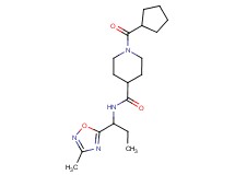 1-(cyclopentylcarbonyl)-N-[1-(3-methyl-1,2,4-oxadiazol-5-yl)propyl]-4-piperidinecarboxamide