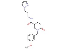 1-(3-methoxybenzyl)-6-oxo-N-[3-(1H-pyrazol-1-yl)propyl]-3-piperidinecarboxamide