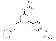 N-{4-[(2S*,4R*,6S*)-4-(acetylamino)-6-(2-phenylethyl)tetrahydro-2H-pyran-2-yl]phenyl}acetamide
