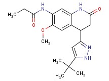 N-[4-(5-tert-butyl-1H-pyrazol-3-yl)-6-methoxy-2-oxo-1,2,3,4-tetrahydroquinolin-7-yl]propanamide