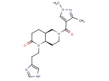(4aS*,8aR*)-6-[(1,3-dimethyl-1H-pyrazol-4-yl)carbonyl]-1-[2-(1H-imidazol-4-yl)ethyl]octahydro-1,6-naphthyridin-2(1H)-one