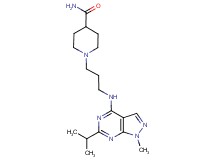 1-{3-[(6-isopropyl-1-methyl-1H-pyrazolo[3,4-d]pyrimidin-4-yl)amino]propyl}-4-piperidinecarboxamide