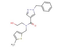 1-benzyl-N-(2-hydroxyethyl)-N-[(5-methyl-2-thienyl)methyl]-1H-pyrazole-4-carboxamide