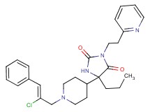 5-{1-[(2Z)-2-chloro-3-phenyl-2-propen-1-yl]-4-piperidinyl}-5-propyl-3-[2-(2-pyridinyl)ethyl]-2,4-imidazolidinedione