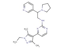 4-(1-ethyl-3,5-dimethyl-1H-pyrazol-4-yl)-N-[2-(3-pyridinyl)-2-(1-pyrrolidinyl)ethyl]-2-pyrimidinamine