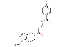 N-(3-{ethyl[(1-ethyl-1H-pyrazol-4-yl)methyl]amino}-3-oxopropyl)-4-fluorobenzamide