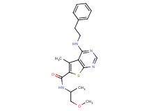N-(2-methoxy-1-methylethyl)-5-methyl-4-[(2-phenylethyl)amino]thieno[2,3-d]pyrimidine-6-carboxamide